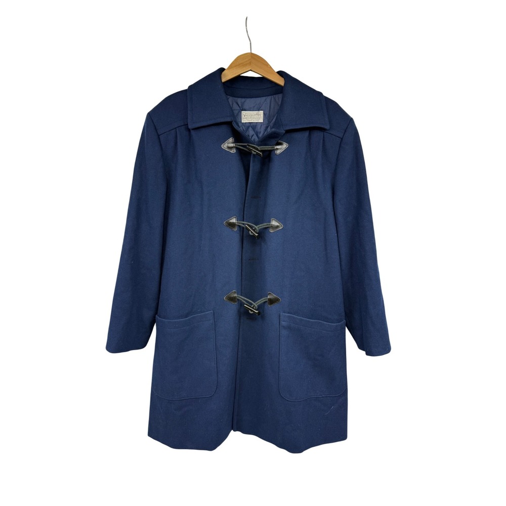 Vintage Pendleton Navy Wool Toggle Coat Thinsulate Lined Made in USA Women L
